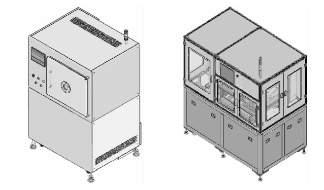 图 4（左）离线式等离子清洗机 图5（右）在线式等离子清洗机
